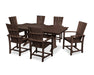 POLYWOOD Quattro 7-Piece Farmhouse Dining Set with Trestle Legs in Mahogany image