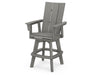 POLYWOOD Modern Curveback Adirondack Swivel Bar Chair in Slate Grey image