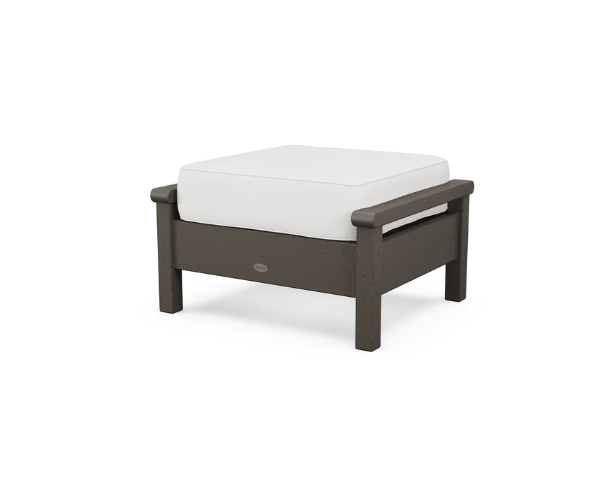 POLYWOOD Harbour Deep Seating Ottoman in Vintage Coffee / Natural Linen image
