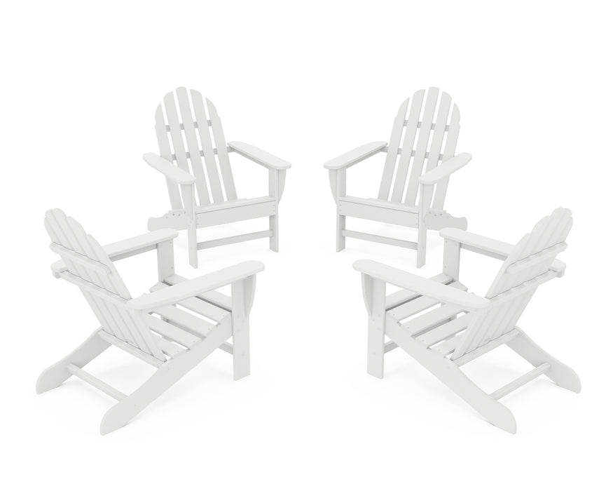 POLYWOOD 4-Piece Classic Adirondack Conversation Set in White image