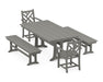 POLYWOOD Chippendale 5-Piece Farmhouse Dining Set With Trestle Legs in Slate Grey image
