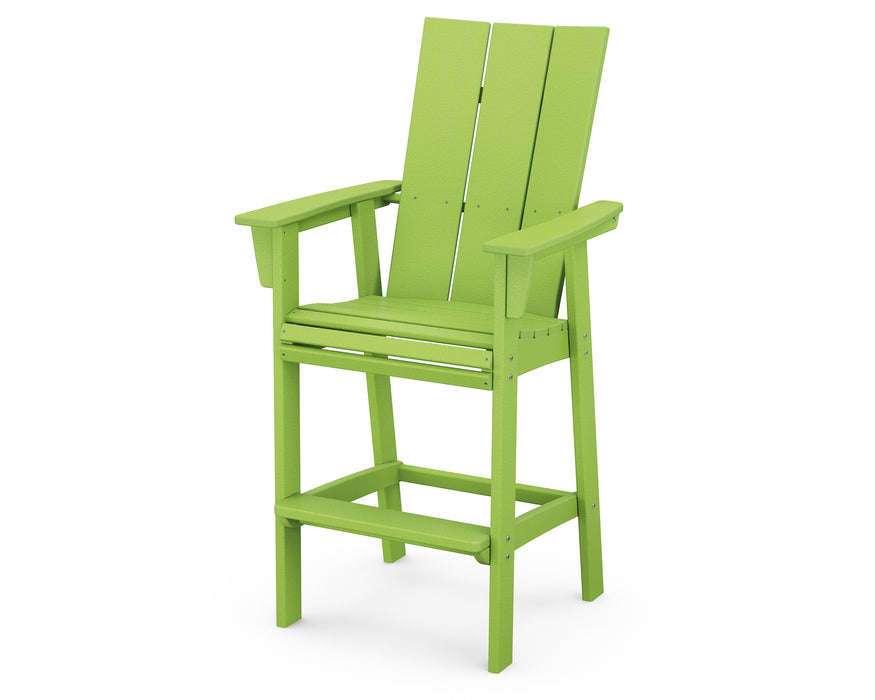 POLYWOOD Modern Curveback Adirondack Bar Chair in Lime