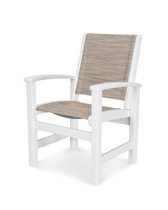 POLYWOOD Coastal Dining Chair in Vintage White / Onyx Sling image