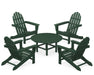 POLYWOOD Classic Adirondack 5-Piece Conversation Set in Green image