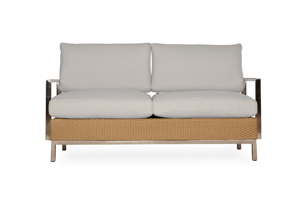 ELEMENTS SETTEE WITH STAINLESS STEEL ARMS AND BACK