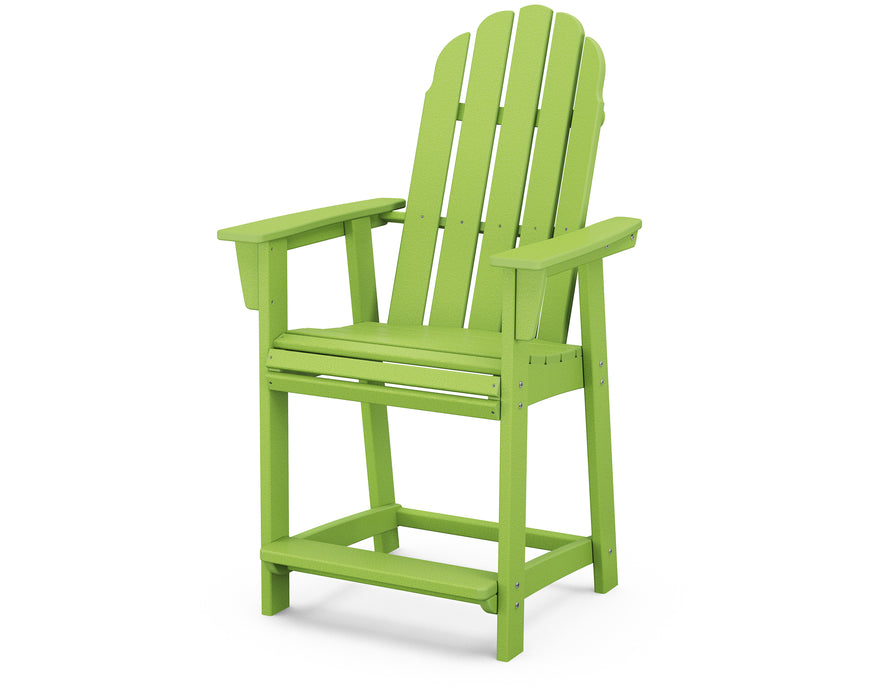 POLYWOOD Vineyard Curveback Adirondack Counter Chair in Lime