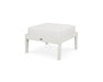 POLYWOOD Lakeside Deep Seating Ottoman in Vintage White / Natural Linen image