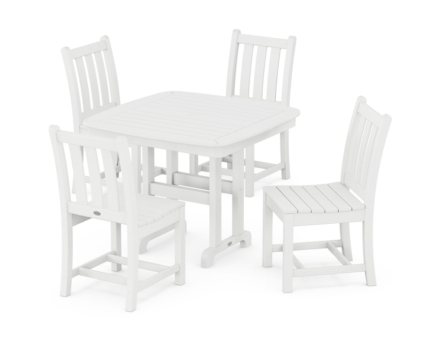 POLYWOOD Traditional Garden Side Chair 5-Piece Dining Set in White image