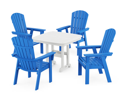 POLYWOOD Nautical Curveback Adirondack 5-Piece Dining Set in Pacific Blue image