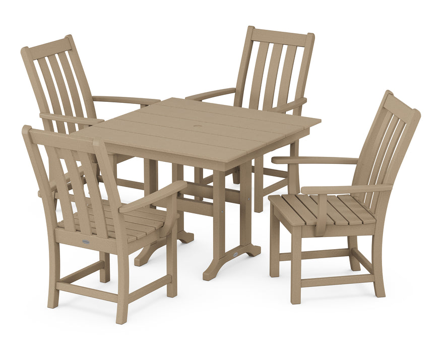 POLYWOOD Vineyard 5-Piece Farmhouse Dining Set in Vintage Sahara