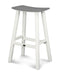 POLYWOOD Contempo 30" Saddle Bar Stool in White / Slate Grey image