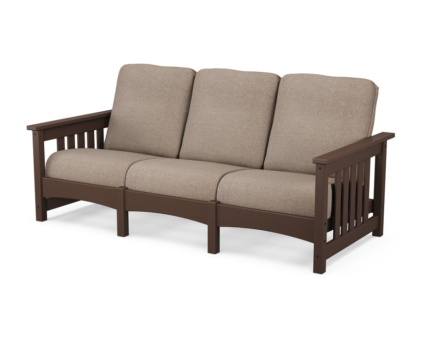 POLYWOOD Mission Sofa in Mahogany / Spiced Burlap image