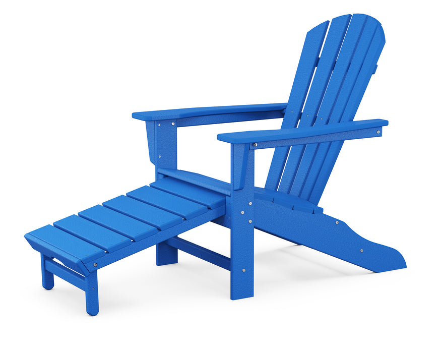 POLYWOOD Palm Coast Ultimate Adirondack with Hideaway Ottoman in Pacific Blue image