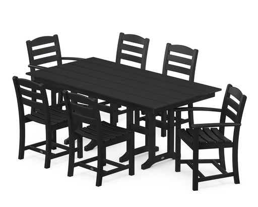 POLYWOOD La Casa Cafe 7-Piece Farmhouse Dining Set in Black image