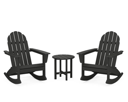 POLYWOOD Vineyard 3-Piece Adirondack Rocking Chair Set in Black image