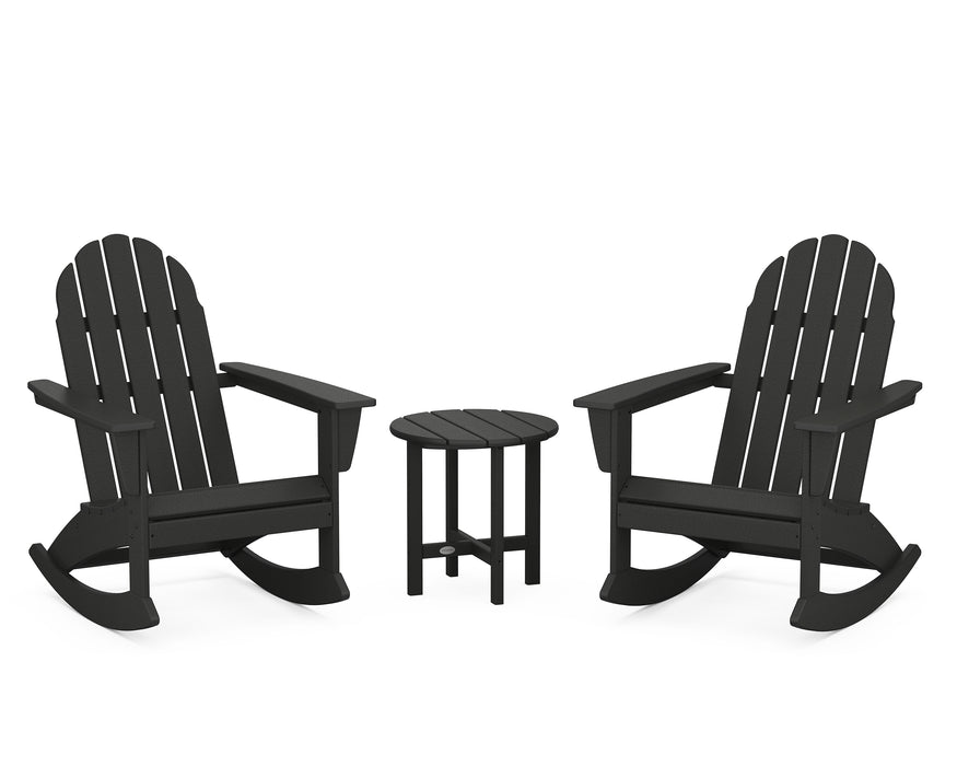 POLYWOOD Vineyard 3-Piece Adirondack Rocking Chair Set in Black image