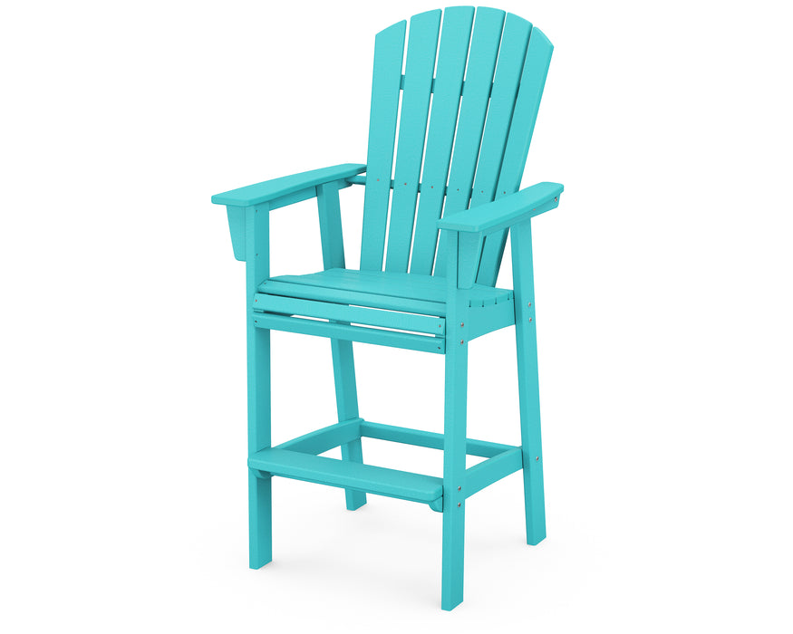 POLYWOOD Nautical Curveback Adirondack Bar Chair in Aruba