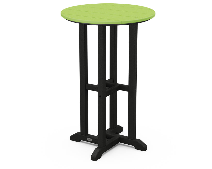 POLYWOOD Contempo 24" Round Counter Table in Black / Lime