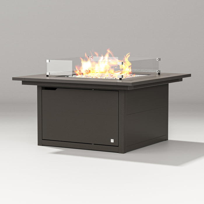 PW Designer Series Cube Fire Table in Vintage Coffee