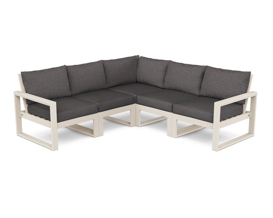 POLYWOOD EDGE 5-Piece Modular Deep Seating Set in Sand / Ash Charcoal