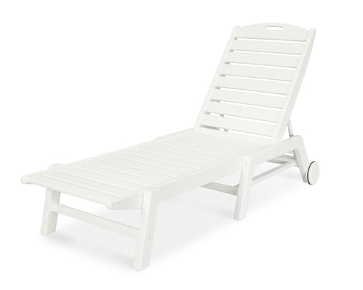 POLYWOOD Nautical Chaise with Wheels in Vintage White image