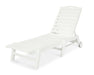 POLYWOOD Nautical Chaise with Wheels in Vintage White image