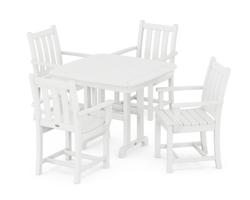 POLYWOOD Traditional Garden 5-Piece Dining Set in White image