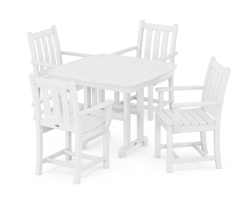 POLYWOOD Traditional Garden 5-Piece Dining Set in White image