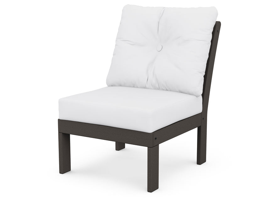 POLYWOOD Vineyard Modular Armless Chair in Vintage Coffee / Natural