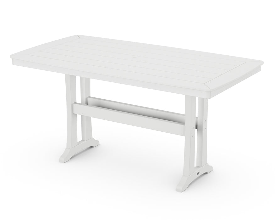 POLYWOOD Nautical Trestle 38" x 73" Counter Table in White