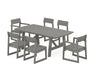 POLYWOOD EDGE 7-Piece Rustic Farmhouse Dining Set in Slate Grey image