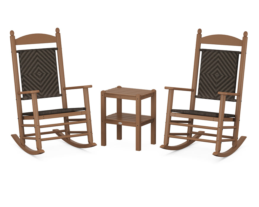 POLYWOOD Jefferson 3-Piece Woven Rocker Set in Teak / Cahaba image