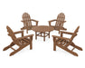 POLYWOOD Classic Folding Adirondack 5-Piece Conversation Group in Teak image