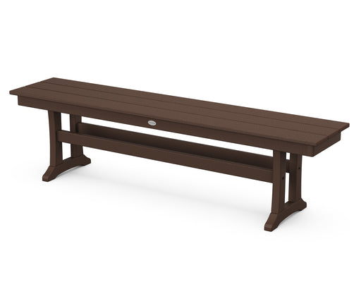 POLYWOOD Farmhouse Trestle 65" Bench in Mahogany image