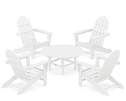 POLYWOOD Classic Adirondack 5-Piece Conversation Set in White image