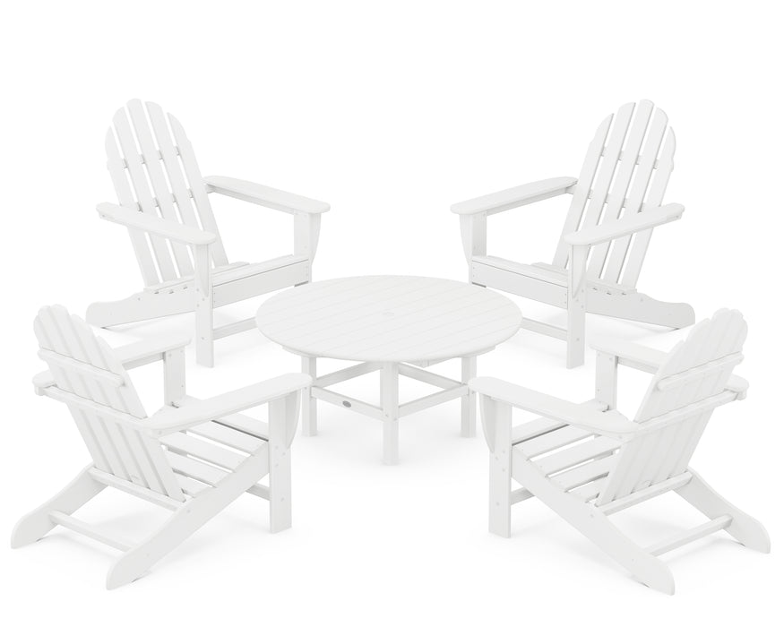 POLYWOOD Classic Adirondack 5-Piece Conversation Set in White image