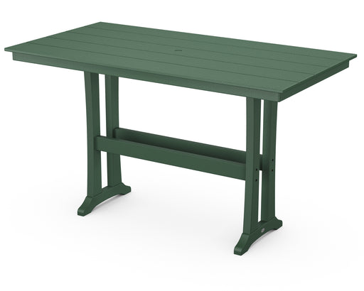 POLYWOOD Farmhouse Trestle 37" x 72" Bar Table in Green image