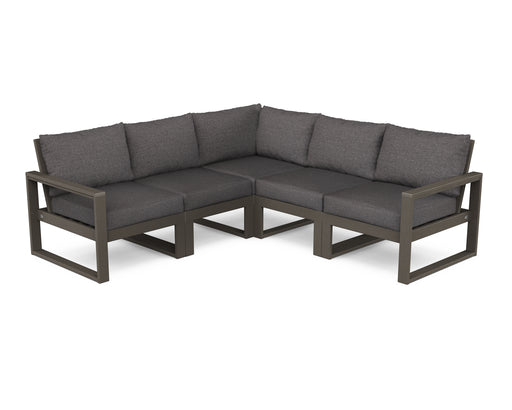 POLYWOOD EDGE 5-Piece Modular Deep Seating Set in Vintage Coffee / Ash Charcoal image