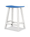 POLYWOOD Contempo 24" Saddle Counter Stool in White / Pacific Blue image