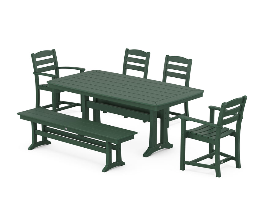 POLYWOOD La Casa Cafe 6-Piece Dining Set with Trestle Legs in Green image