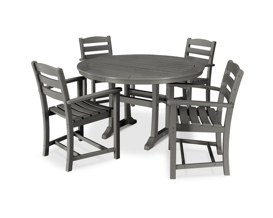 POLYWOOD La Casa Cafe 5-Piece Arm Chair Dining Set in Slate Grey image