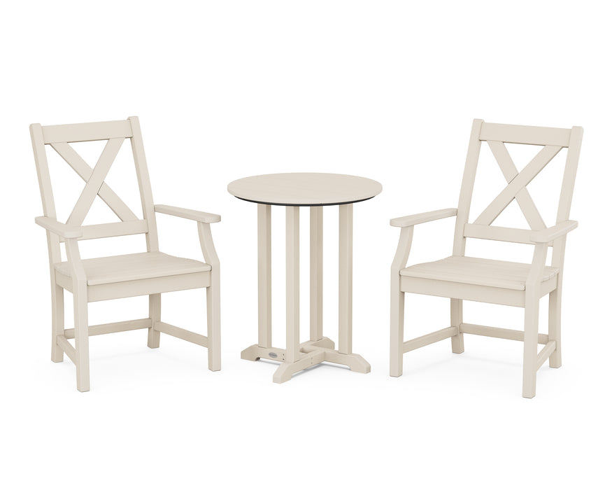 POLYWOOD Braxton 3-Piece Round Dining Set in Sand