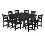POLYWOOD La Casa Cafe 9-Piece Nautical Trestle Dining Set in Black image