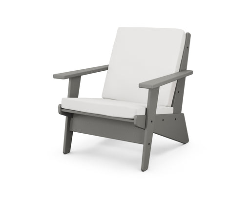 POLYWOOD Riviera Modern Lounge Chair in Slate Grey / Natural Linen image