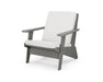 POLYWOOD Riviera Modern Lounge Chair in Slate Grey / Natural Linen image