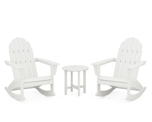 POLYWOOD Vineyard 3-Piece Adirondack Rocking Chair Set in Vintage White image