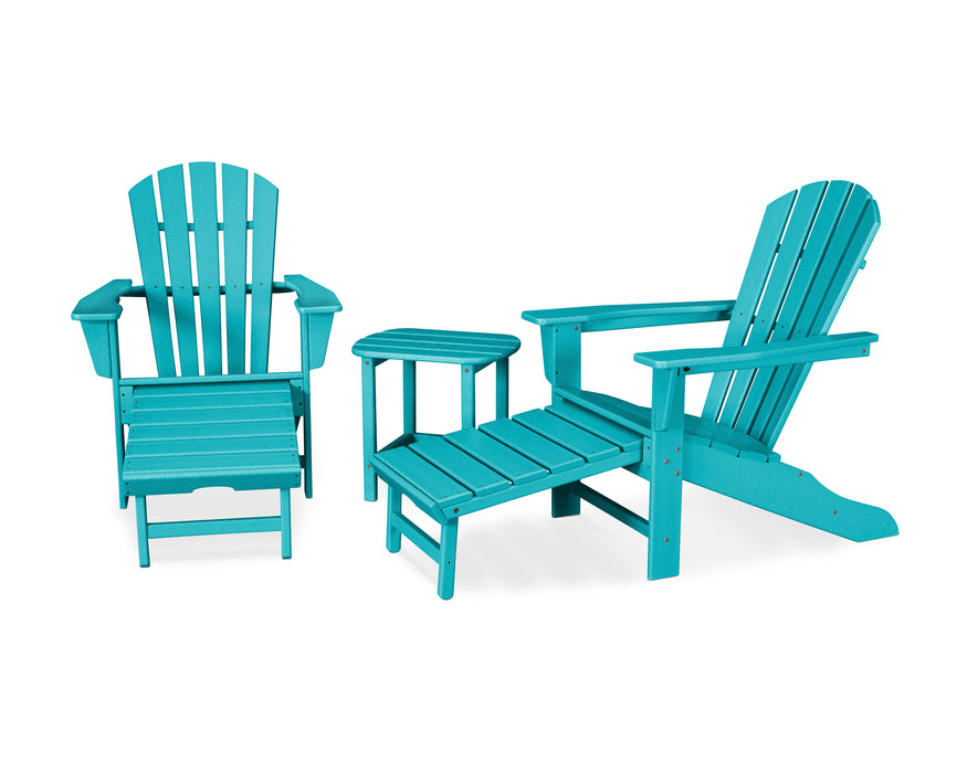 POLYWOOD Palm Coast Ultimate Adirondack 3-Piece Set in Aruba