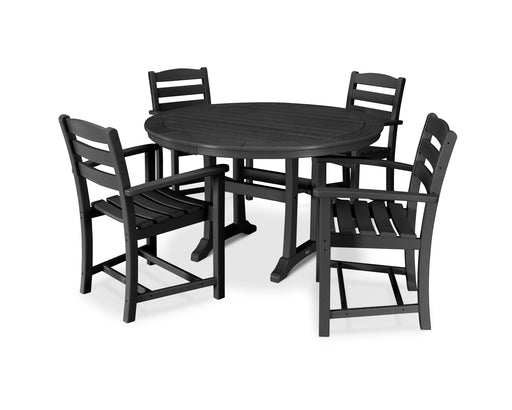 POLYWOOD La Casa Cafe 5-Piece Arm Chair Dining Set in Black image