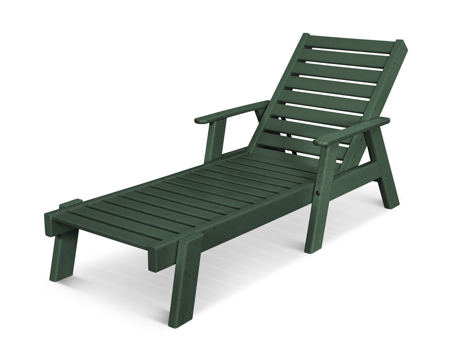 POLYWOOD Captain Chaise with Arms in Green image