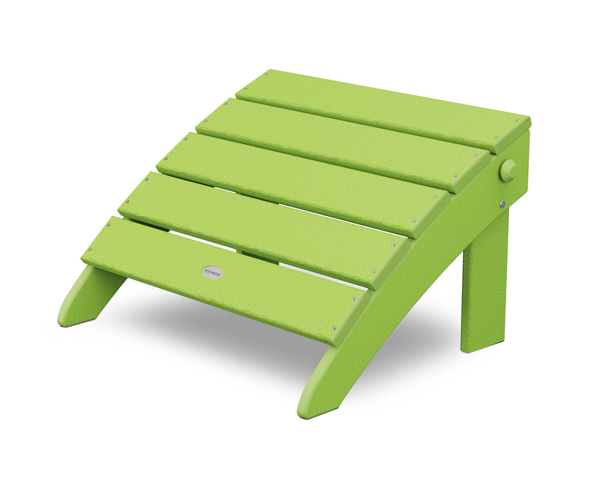 POLYWOOD Classic Oversized Adirondack Folding Ottoman in Lime